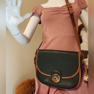 Dooney & Bourke 80s Vintage 3 Section Leather Saddlebag